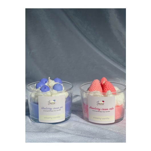 Vanilla Scented Gift Double Aromatherapy Candle Pink Purple