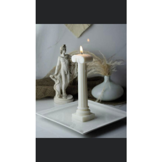 White Color Column Candle Scented 21Cm