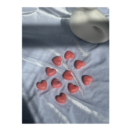 شموع معطرة برائحة الفانيليا 10 قطع وردية بشكل قلب