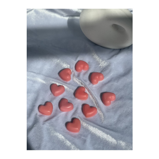 شموع معطرة برائحة الفانيليا 10 قطع وردية بشكل قلب