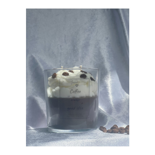 Large Size Chocolate Vanilla Scented Aromatherapy Candle Brown White