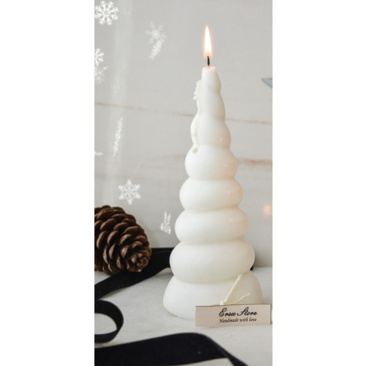 Large Size Scented Soy Wax Twisted Mobile Candle White