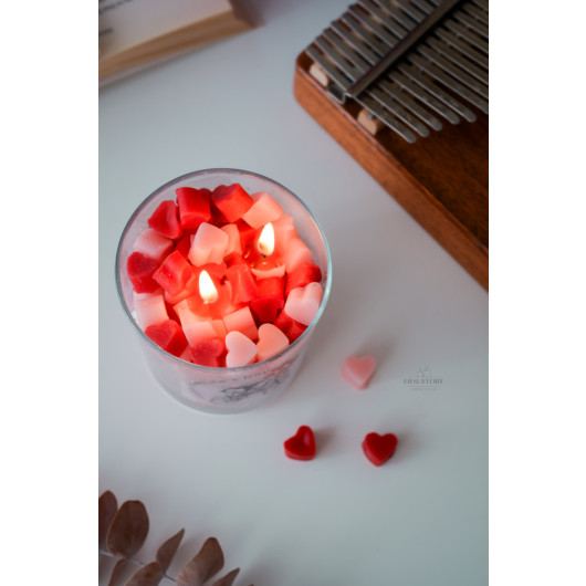 Large Size Scented Soy Wax Glass Cup Heart Candle