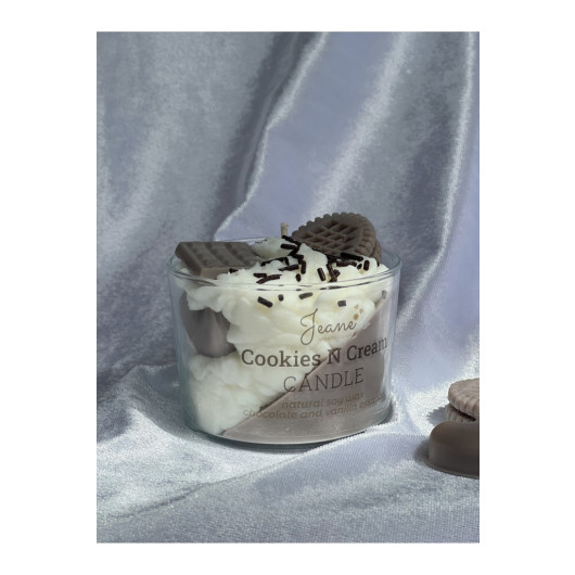 Cream Vanilla Chocolate Aromatherapy Scented Candle Brown White