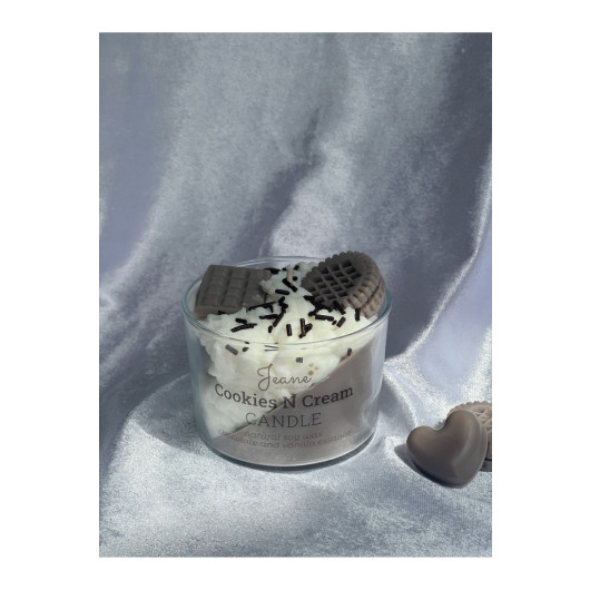 Cream Vanilla Chocolate Aromatherapy Scented Candle Brown White