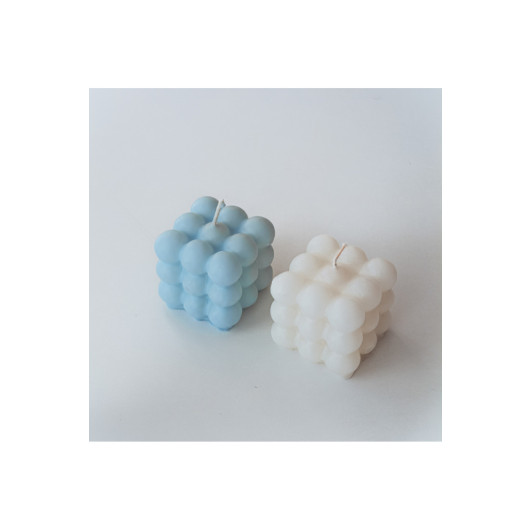 Decorative 2 Piece White Blue Colored Scented Bubble Set