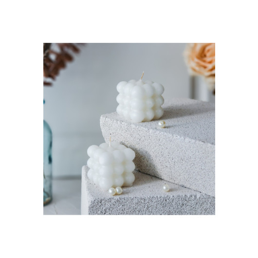 Decorative Set Of 2 White Colored Scented Bubbles