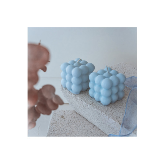 Decorative Set Of 2 Blue Colored Scented Bubbles