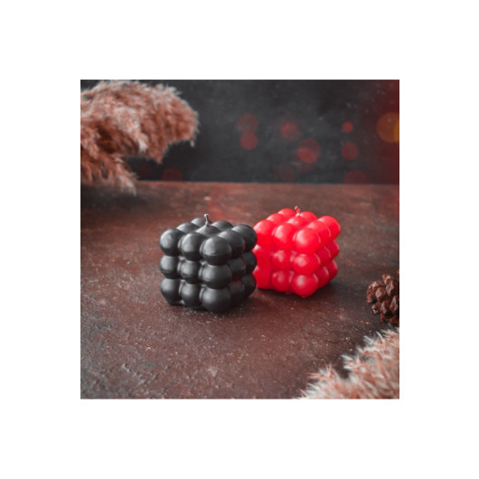 Decorative 2 Piece Black Red Colored Scented Bubble Set