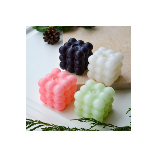 Decorative 4 Piece Multi Colored Scented Bubble Candle Set