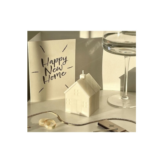 Decorative Scented White Vegan Soy 2 Piece Home Model Candle