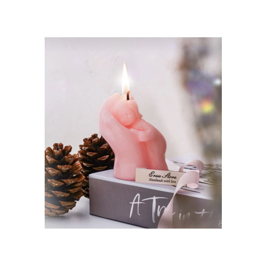 Decorative Pink Scented Lucky Angel Mother And Child Candle