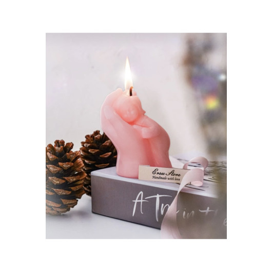 Decorative Pink Scented Lucky Angel Mother And Child Candle