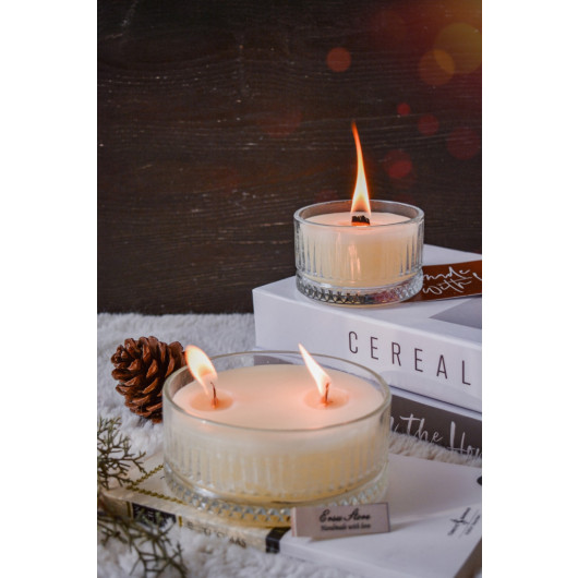 Natural Soy Wax Scented Luxury Set Of 2 Glass Candle Holders