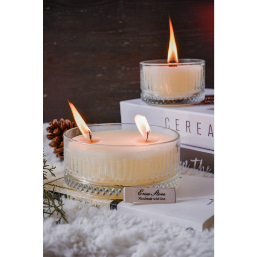 Natural Soy Wax Scented Luxury Set Of 2 Glass Candle Holders