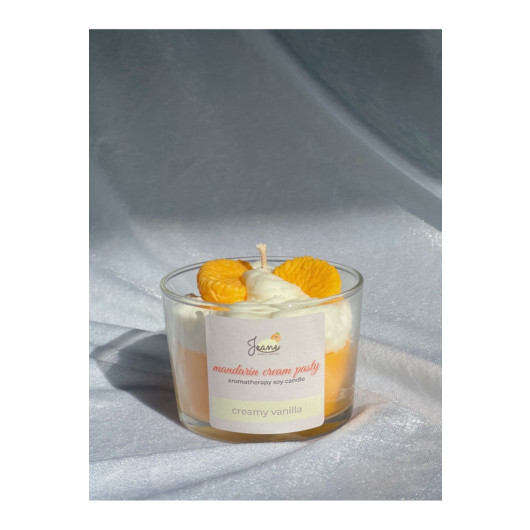 Tangerine Vanilla Scented Pasty Cupcake Gift Orange Aromatherapy Candle