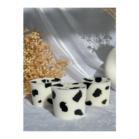 Jeane Candles Triple Cow Print Black And White Scented Candle