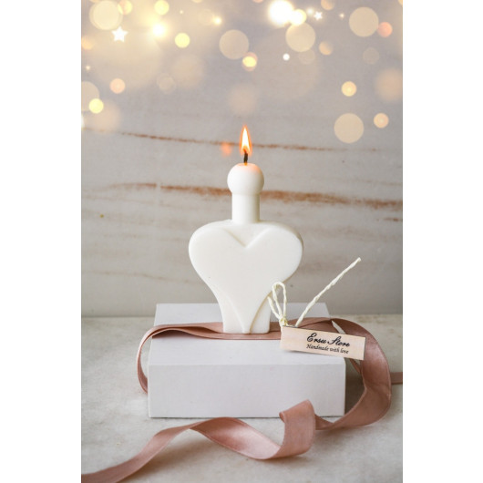 Natural Soy Wax Candle From Heart Perfume Sile White