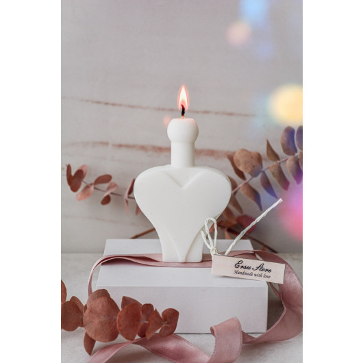 Natural Soy Wax Candle From Heart Perfume Sile White