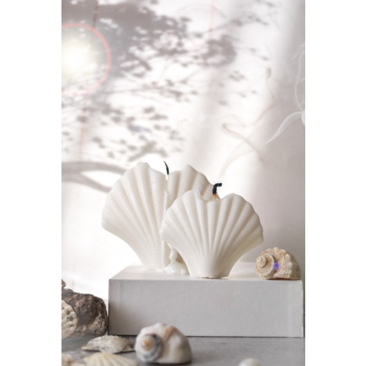 Custom Made 2 Piece Soy Natural Oyster Candle White