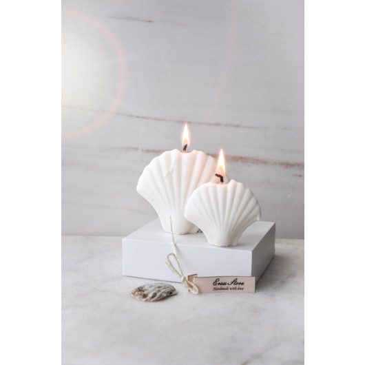 Custom Made 2 Piece Soy Natural Oyster Candle White