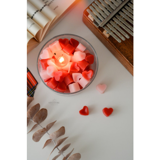 Heart Design Scented Soy Wax Glass Cup Heart Candle