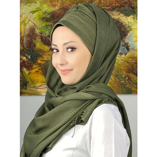 Topkapi Model Cross Draped Plain Patternless Ready Made Shawl