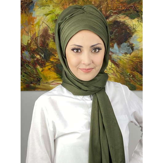 Topkapi Model Cross Draped Plain Patternless Ready Made Shawl