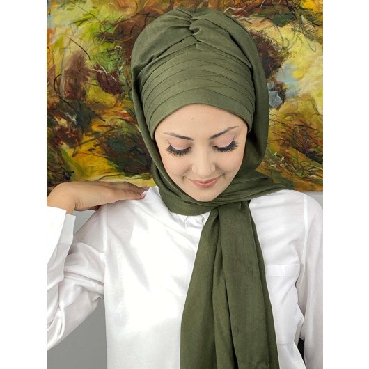 Topkapi Model Cross Draped Plain Patternless Ready Made Shawl