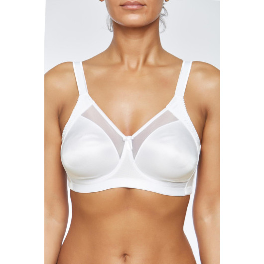 Crescent Star Tulle Embroidered Minimizing Bra D Cup