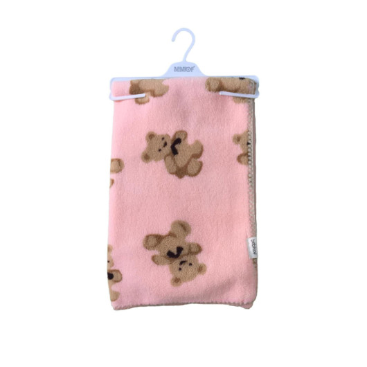 Wellsoft Baby Blanket With Bear Pattern