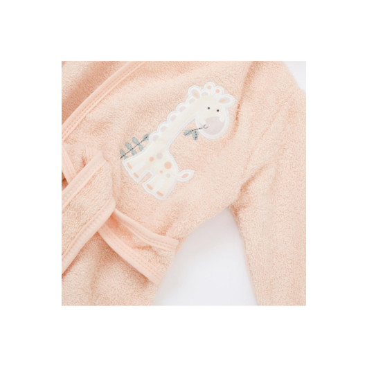 Bibaby Bathrobe Set New Giraffe Salmon