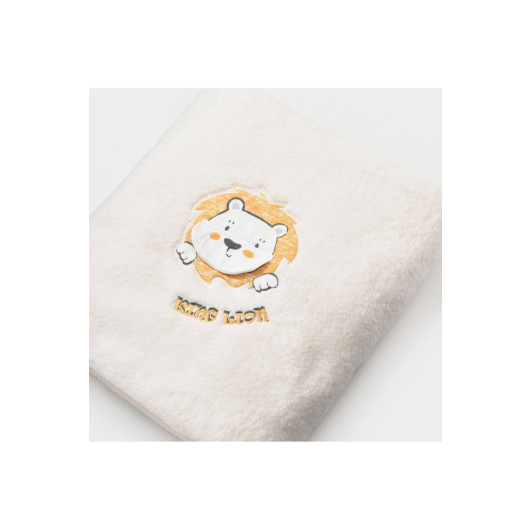 Bibaby King Lion Welsoft Blanket Ecru 90X100 Cm