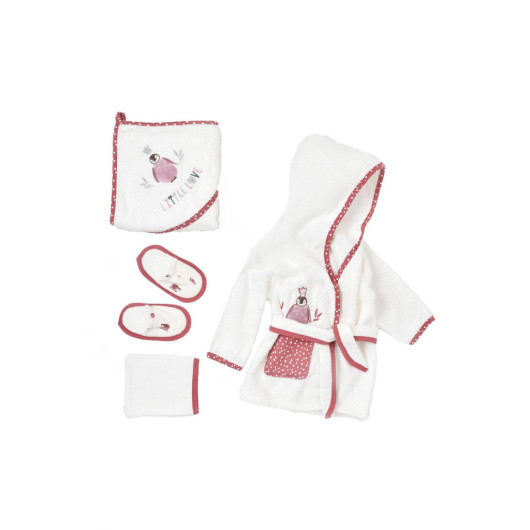 Little Love 4 Piece Eraser Towel Bathrobe Bathroom Set