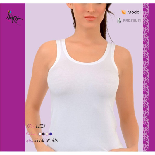 İmer Modal Undershirt With Turn Up Collar