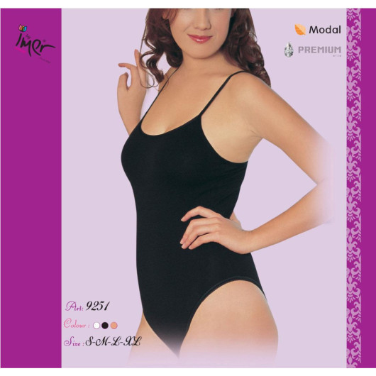 İmer Women Thin Strap Snap Bodysuit