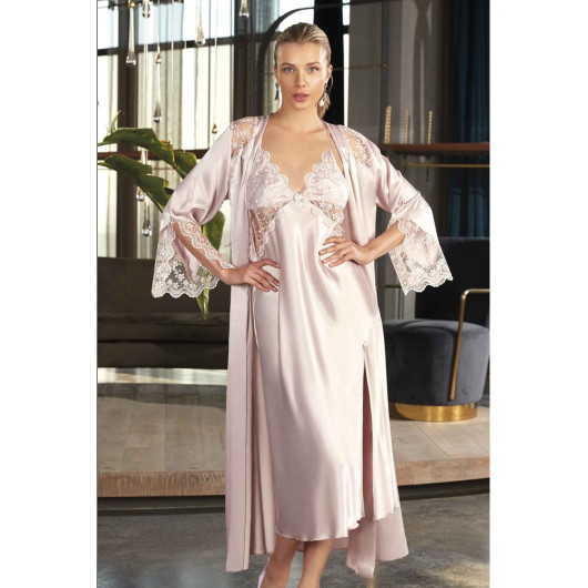 Nurteks Women Satin Nightgown Dressing Gown