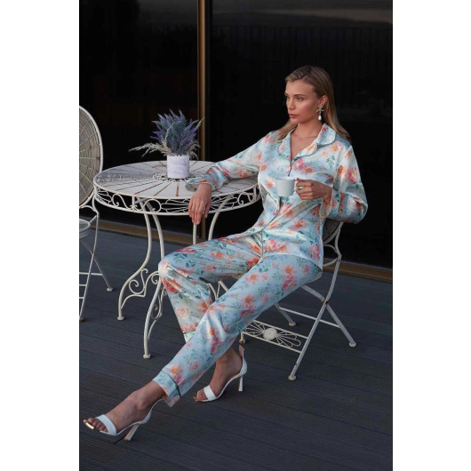 Nurteks Women 2 Piece Satin Pajama Set