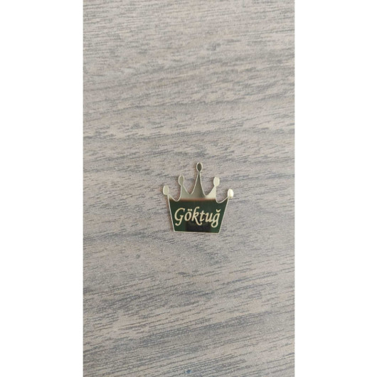 Plexiglass Crown Figure Name Engraving 3 Cm Plexiglass Gold