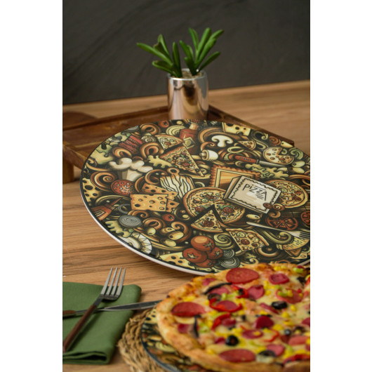 Set Of 2 32 Cm Porcelain Pizza And Serving Plate