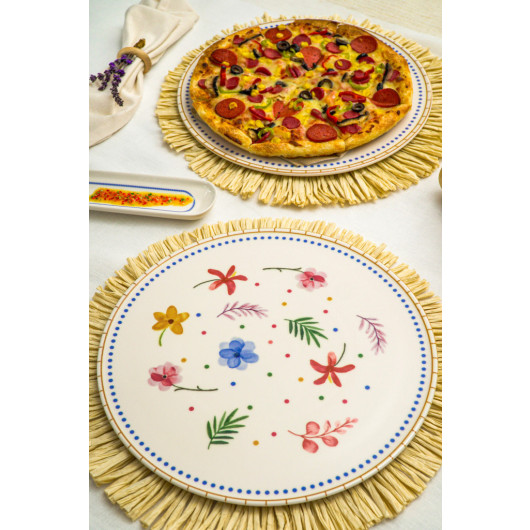 Porcelain Pizza Serving Plates Two Pieces 32 Cm Heda Porselen