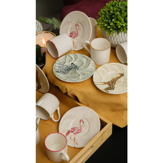 12 Piece Porcelain Coffee Set For 6 People