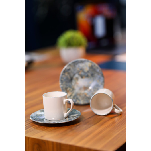 Porcelain 4 Piece Coffee Set For 2 Persons 100 Ml