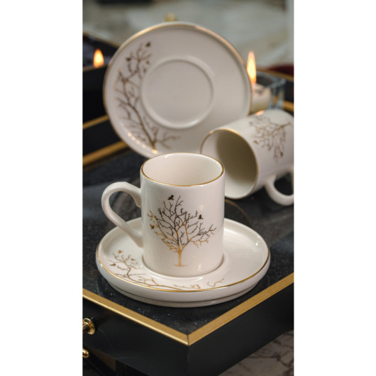 Turkish Coffee Cups Set Porcelain 100Ml For Two