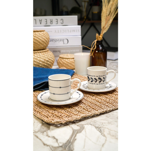 Yaren Porcelain Coffee Cup Set For 2 People