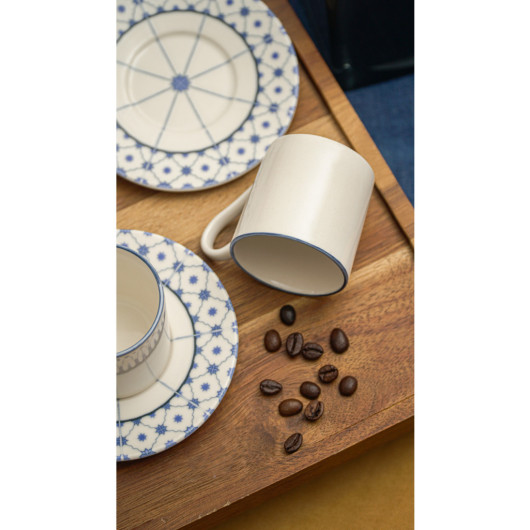 4 Piece Porcelain Coffee Set For 2 Persons 100 Ml