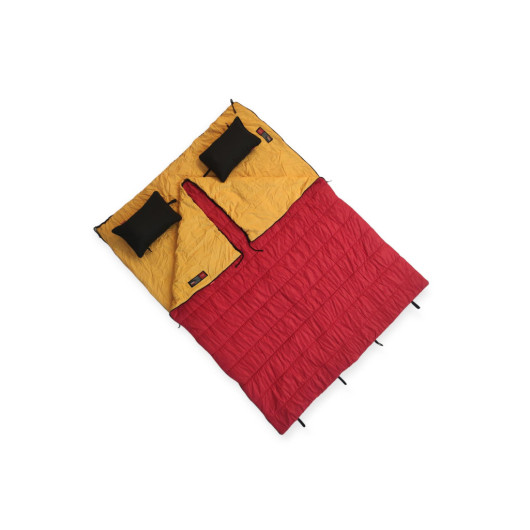 Red Desert Double Sleeping Bag With Builtin Pillows -5