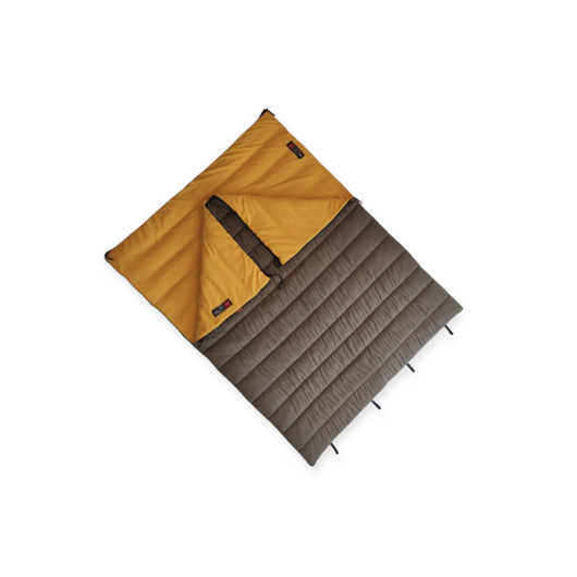 Brown Double Travel Sleeping Bag With Pillows