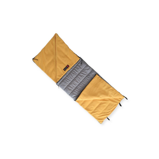 Gray Long Sleeping Bag With Built-In Pillow