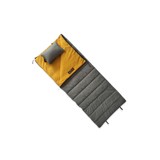 Gray Long Sleeping Bag With Built-In Pillow